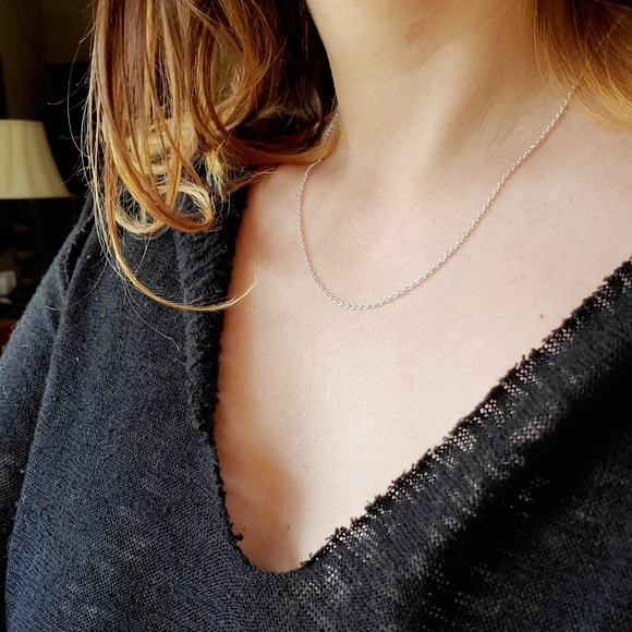 New 18" Dainty 925 Sterling Silver Plated Necklace Chain - Picture 6 of 15